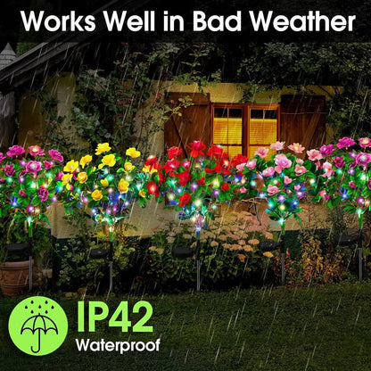 Solar Memorial Garden Flower Lights 🌸 | Outdoor Decorative Lights for Garden & Remembrance Spaces