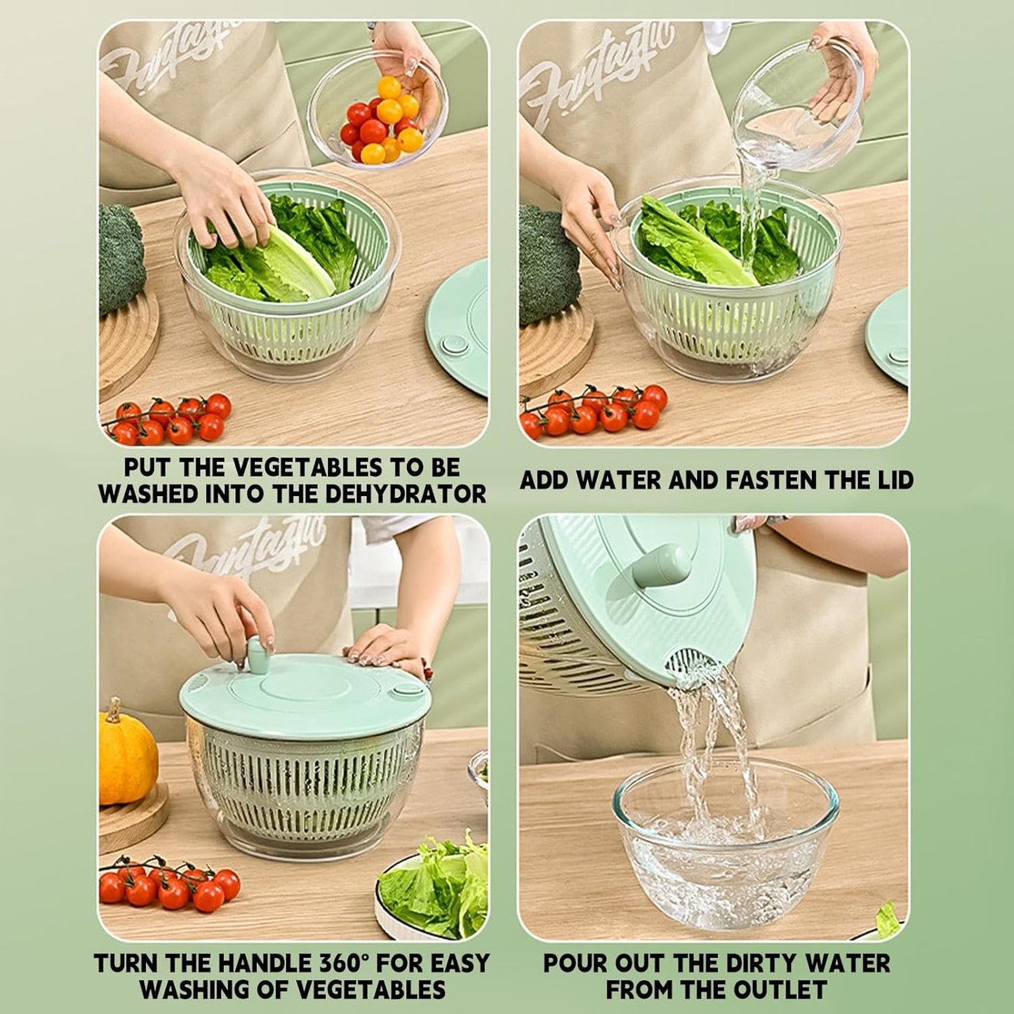 Large Salad Spinner with Pump Handle 🥗 | Wash, Dry & Serve Fresh Greens in Seconds