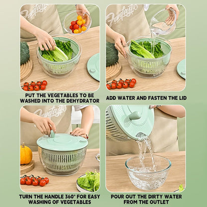 Large Salad Spinner with Pump Handle 🥗 | Wash, Dry & Serve Fresh Greens in Seconds