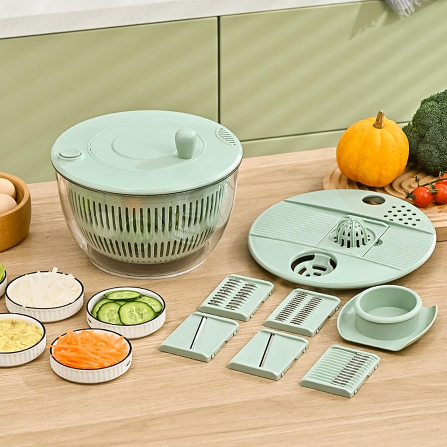Large Salad Spinner with Pump Handle 🥗 | Wash, Dry & Serve Fresh Greens in Seconds