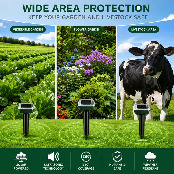 Solar Mole & Pest Repellent Stakes 🌿 | Keep Your Garden & Lawn Free from Burrowing Animals