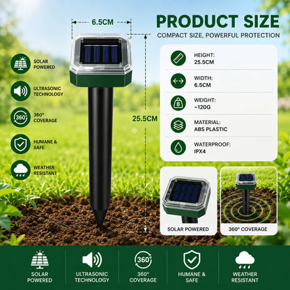 Solar Mole & Pest Repellent Stakes 🌿 | Keep Your Garden & Lawn Free from Burrowing Animals