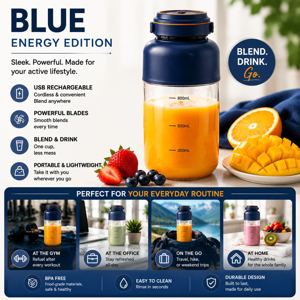 🥤 TODAY ONLY — SAVE 64% OFF ⚡🔥Portable USB Rechargeable Juicer Blender Cup🍹 Healthy lifestyle made simple — take it with you everywhere!