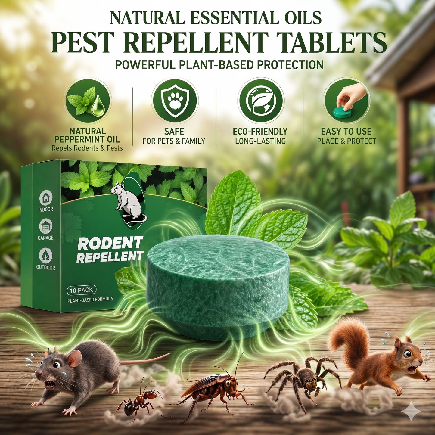 Natural Peppermint Oil Mouse Repellent Pouches 🐭 | Safe Rodent Control for Home & Garden Protection