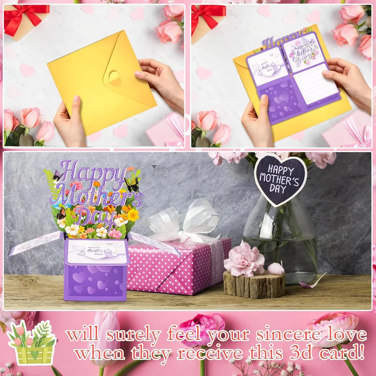 🔥 LAST DAY 50% OFF 💐 Magic 3D Pop-Up Floral Greeting Card 💖 Not just a card — a moment she’ll remember.