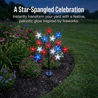 🎉 LAST DAY 49% OFF ⭐ Solar Patriotic Star Lights 🇺🇸 Turn Your Yard Into a Nighttime Celebration