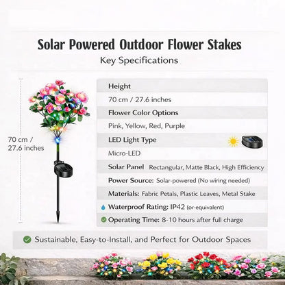 Solar Memorial Garden Flower Lights 🌸 | Outdoor Decorative Lights for Garden & Remembrance Spaces