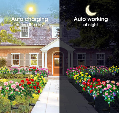 Solar Memorial Garden Flower Lights 🌸 | Outdoor Decorative Lights for Garden & Remembrance Spaces