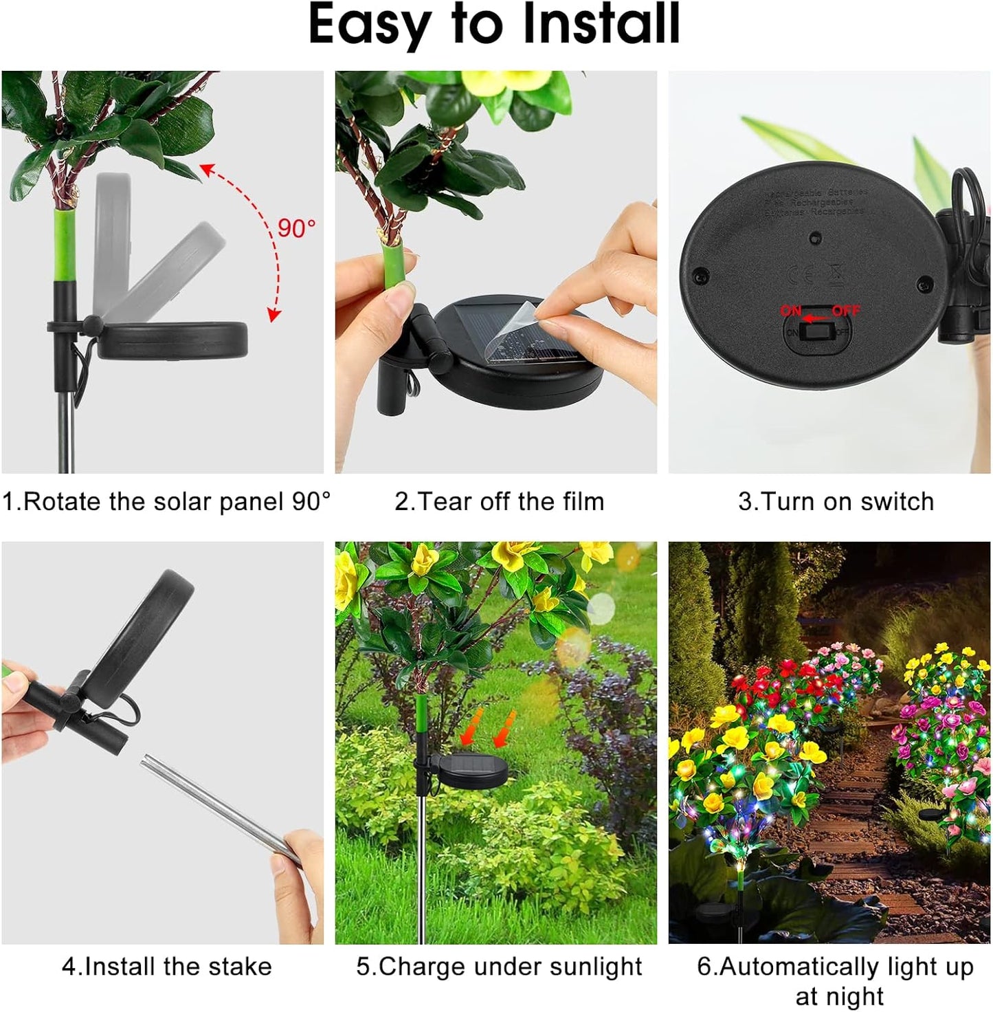 Solar Memorial Garden Flower Lights 🌸 | Outdoor Decorative Lights for Garden & Remembrance Spaces